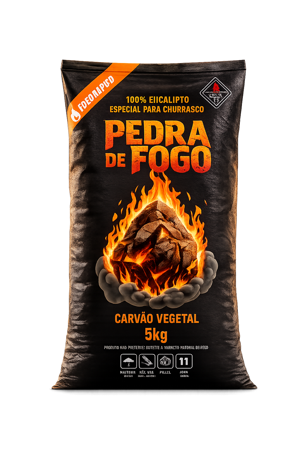 Embalagem Pedra D'água de carvão vegetal
