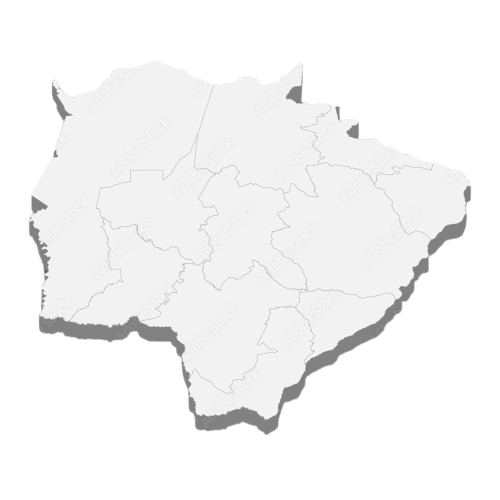 Mapa de Campo Grande, Mato Grosso do Sul, representando a área de distribuição da Pedra D'água